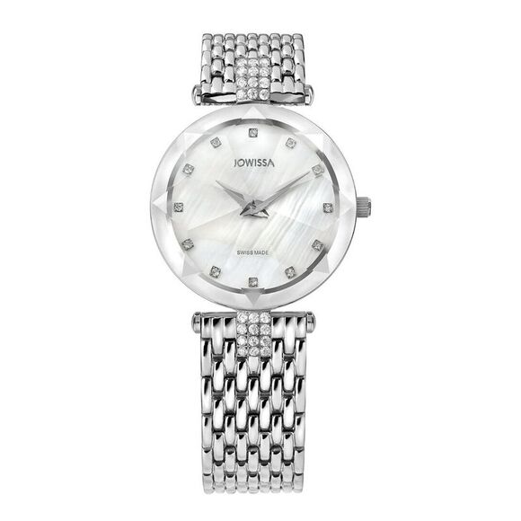 Facet Strass Swiss Ladies Watch Silver